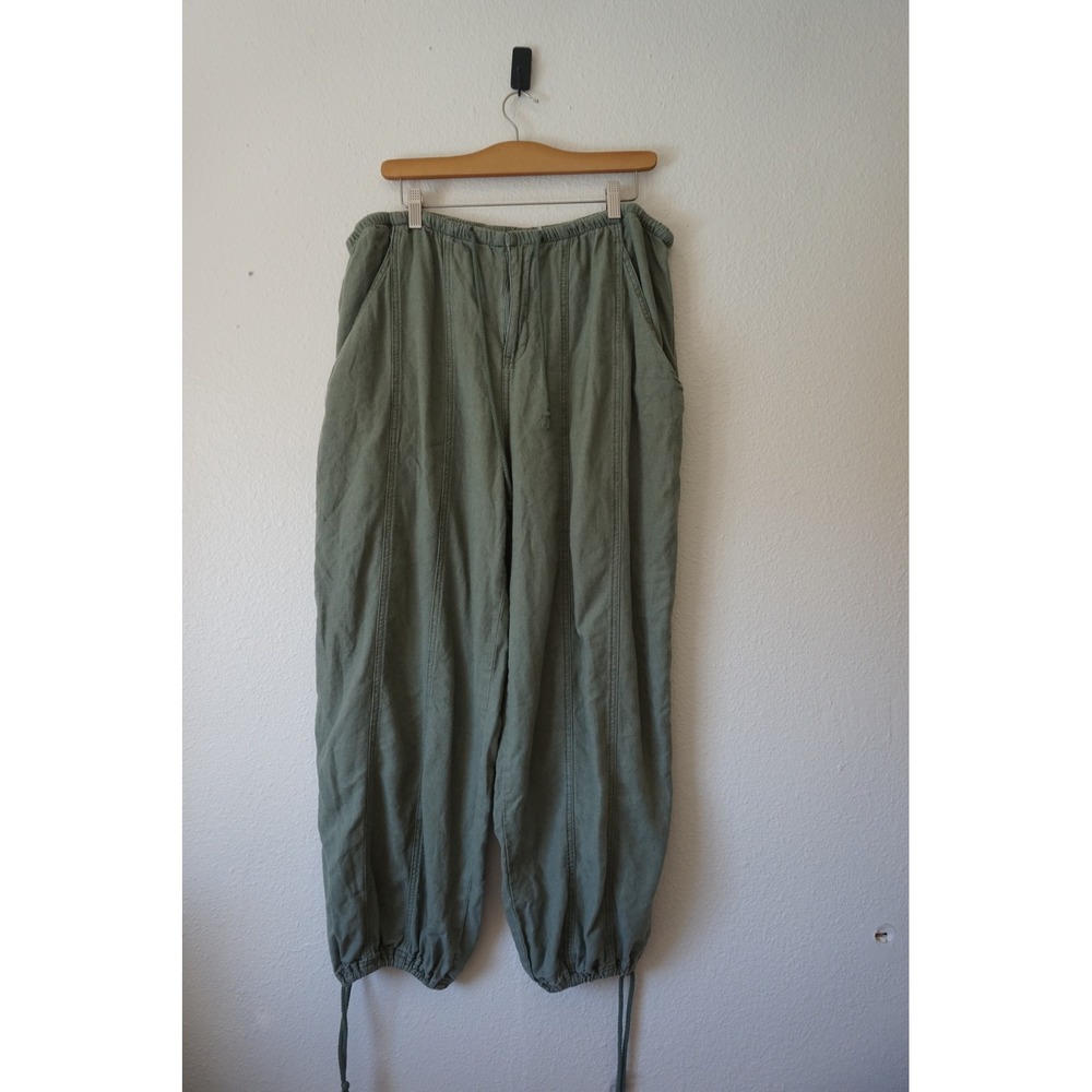 Wild Fable Linen Blend Harem Balloon Pants festival Hippie Boho Sage Green XL